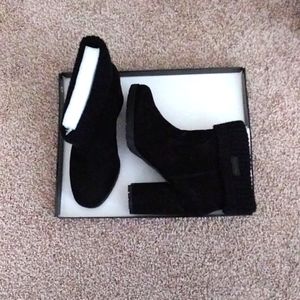 Circus Black Sweater Pull On Microsuede Bootie